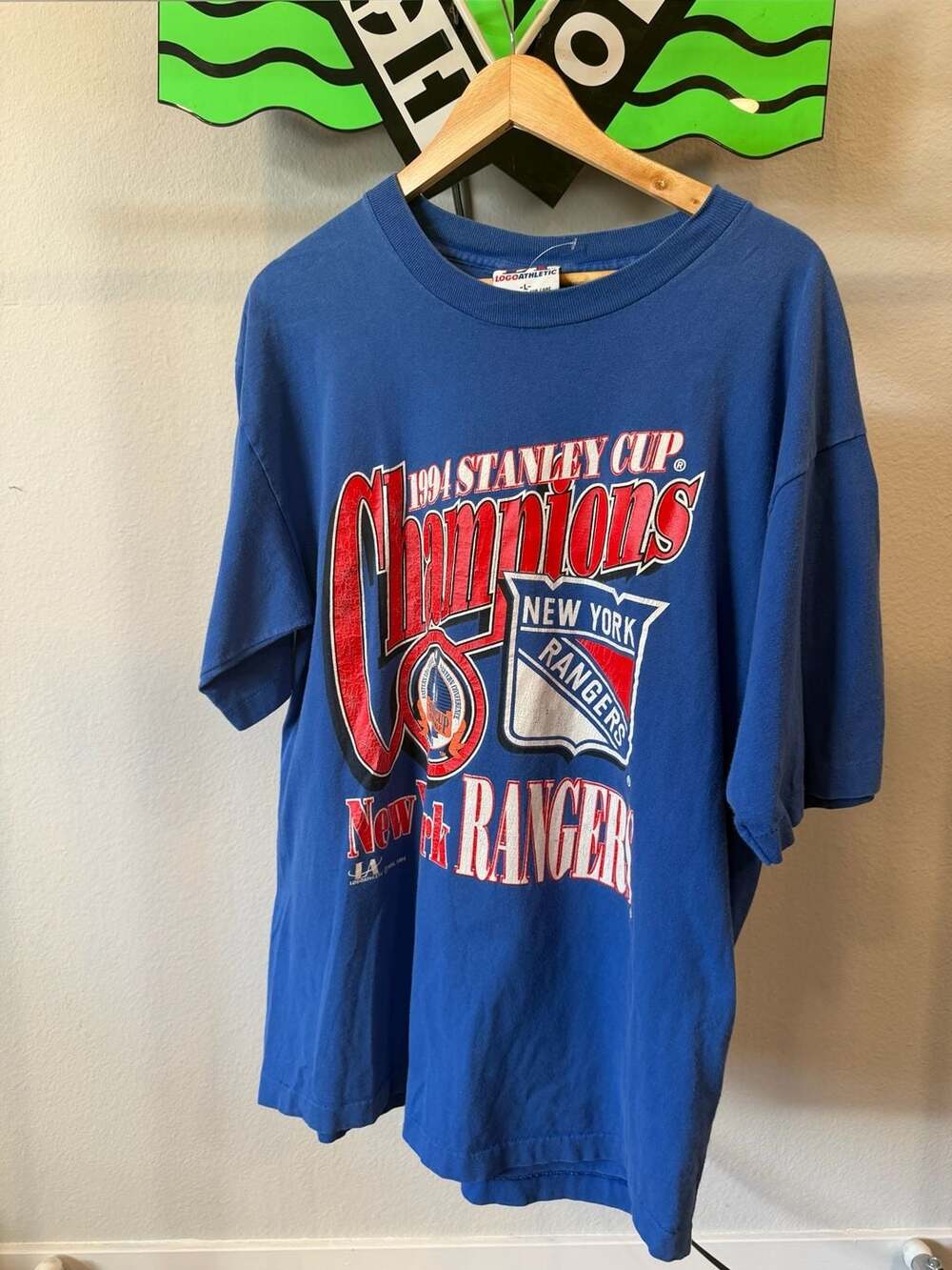 Vintage 1994 New York Rangers Stanley Cup Champions T-Shirt by Logo Athletic